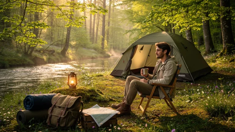Camping en mai dans les Deux-Sèvres pour dormir au frais, ambiance forêt verdoyante et matin paisible