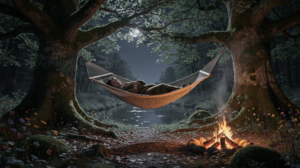Nuit en hamac dans la forêt de Secondigny, un sommeil transformé par la nature apaisante