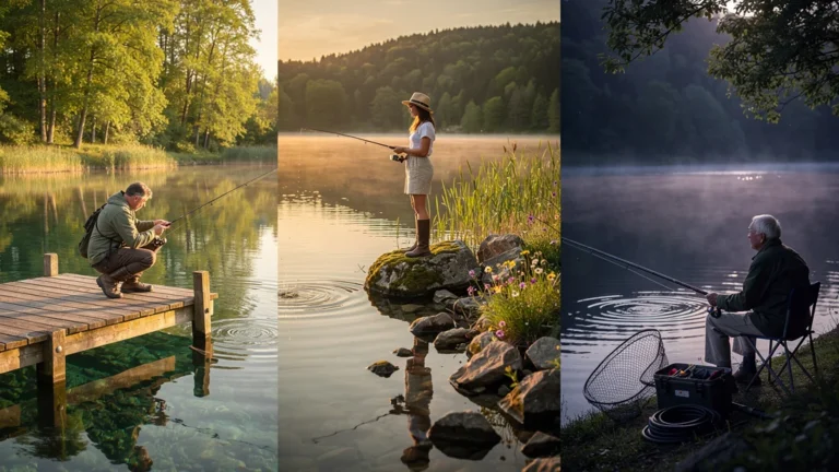 Comparaison de trois spots de pêche autour du lac de la Touche Poupard en une semaine