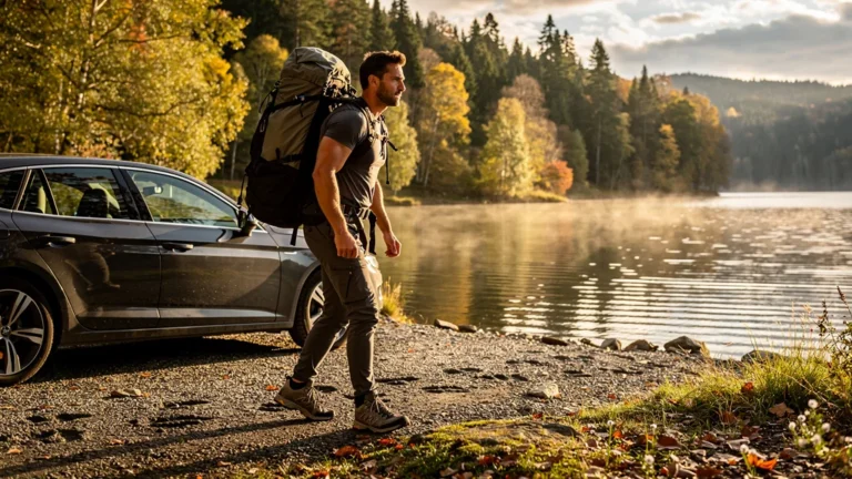 Chronométrage du portage d’un sac de la voiture au lac d’Hautibus sur cinq allers-retours