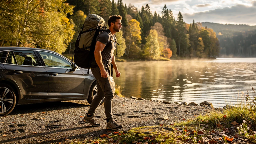 Chronométrage du portage d’un sac de la voiture au lac d’Hautibus sur cinq allers-retours