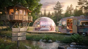 Trois hébergements insolites en pleine nature pour un même budget, choix et ambiance détaillés